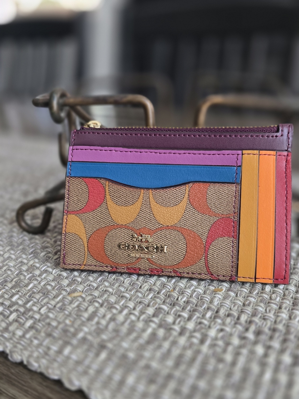 Coach Multicolor Signature Card Case